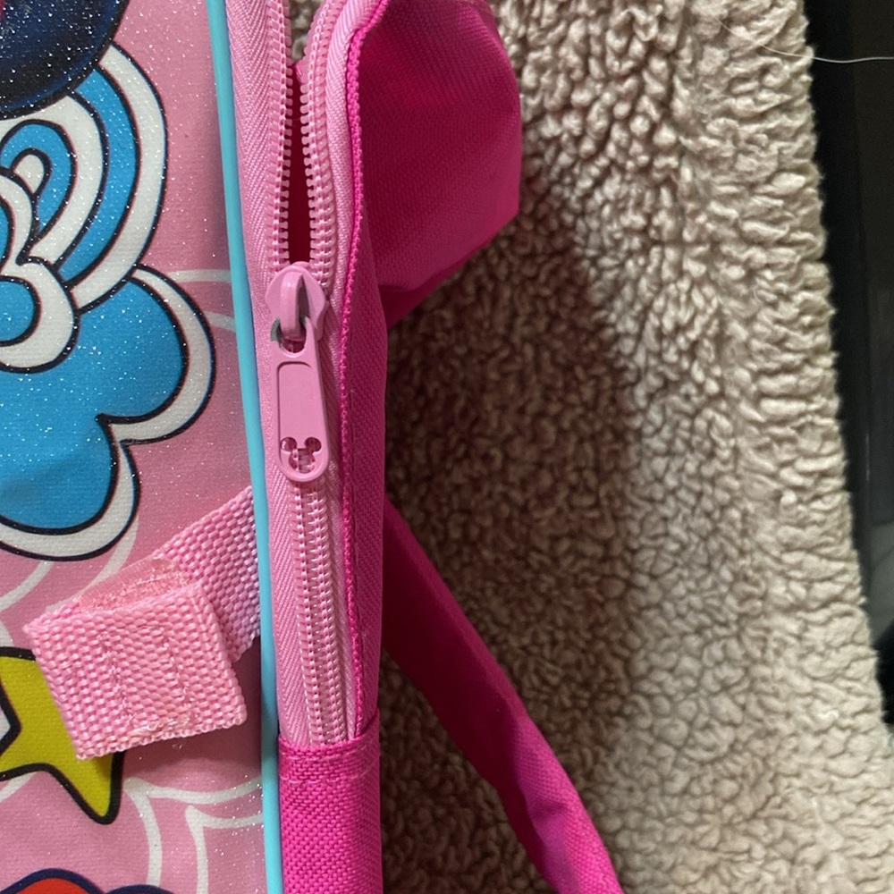 Style Icon Minnie Mouse Pink backpack zipper top torn spot inside clean - Picture 8 of 8